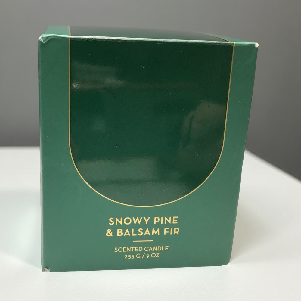 Snowy Pine and Balsam Fir Scented Candle in Glass Votive New in Box 9oz